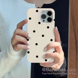 IPhone 17 16 15 14 13 12 11 Pro Max X Xr Xs Max 7 8 Plus SE2020 เคสโทรศัพท์ Ins Dot Wave Point Soft Black Cover