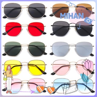 ☼Mihan☼ แว่นตากันแดด UV400 กรอบโลหะ ทรงสี่เหลี่ยม ขนาดเล็ก สําหรับขับรถ