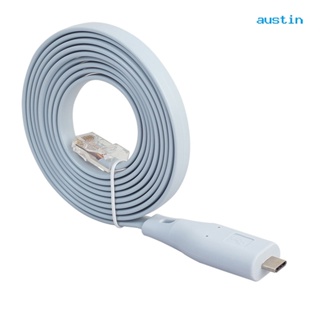 [AY] สายเคเบิลอะแดปเตอร์คอนโซล USB Type C RS232 เป็น RJ45 6 ฟุต สําหรับเราเตอร์ Cisco FTDI