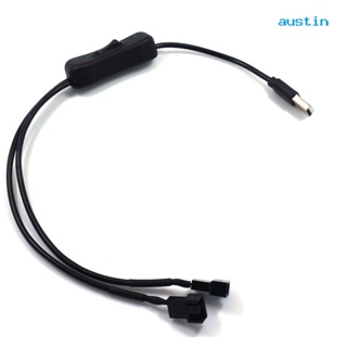 [AY] อะแดปเตอร์แปลงสายเคเบิ้ลพัดลม 5V 2 ทาง USB เป็น 4 Pin สําหรับคอมพิวเตอร์ PC