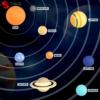 Tobie โมเดลฟิกเกอร์พลาสติก รูปจักรวาล ระบบสุริยะ Neptune Mars Mercury ของเล่นเสริมการเรียนรู้เด็ก