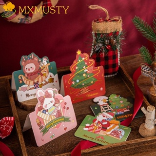 Mxmusty การ์ดอวยพร ลายการ์ตูน Merry Christmas Thank You ของขวัญเทศกาล 10 ชิ้น