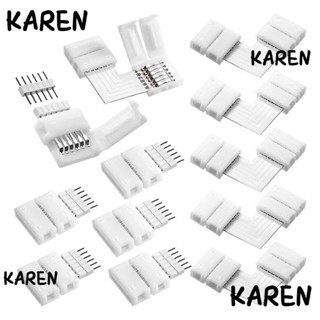 Karen แถบเชื่อมต่อสายไฟ LED พลาสติก รูปตัว L 6PIN 3 ชิ้น