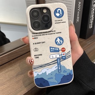 COD✨ กราฟฟิตี้บนภูเขาหิมะ เคสโทรศัพท์ซิลิโคนอ่อนนุ่มกันกระแทกลม For iPhone 11 14 15 12 13  Pro Max 6 7 8 Plus XS Max XR