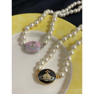 0830YWTS New European and American Entry Lux Special-Interest Design Sweater Chain Lisa Same Style Xiempress Saturn Pearl Necklace for Women JSC8