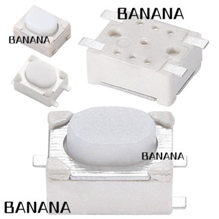 Banana1 สวิตช์ปุ่มกดพลาสติก โลหะ สีขาว 4 5 ขา 3*4*2.5 มม.