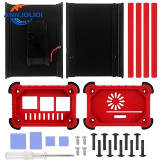 Ann เคสอลูมิเนียม สีดํา พร้อมพัดลมระบายความร้อน CPU RPI สําหรับเคส Raspberry Pi 4B