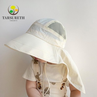 Tarsureth หมวกบังแดด ป้องกันรังสียูวี ระบายอากาศ แห้งเร็ว ขนาดใหญ่ สีพื้น แฟชั่นสําหรับเด็กผู้ชาย