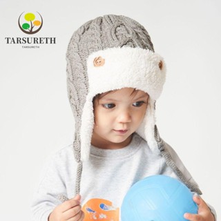 Tarsureth หมวกถัก ผ้ากํามะหยี่ แบบหนา ป้องกันหู ให้ความอบอุ่น แฟชั่นฤดูใบไม้ร่วง และฤดูหนาว สําหรับเด็ก 1-5 ปี