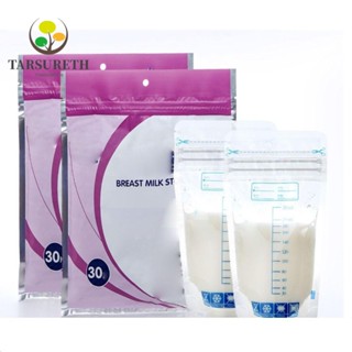 Tarsureth ถุงเก็บน้ํานมแม่ LDPE+PET แบบใส ขนาด 250 มล. แบบพกพา สําหรับหญิงตั้งครรภ์ 30 ชิ้น