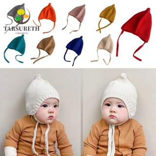 Tarsureth หมวกบีนนี่ ผ้าถักยืดหยุ่น สีพื้น ให้ความอบอุ่น สําหรับเด็กทารกแรกเกิด เด็กวัยหัดเดิน