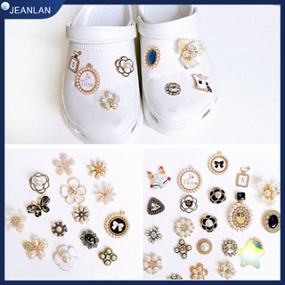 Jeanlan 5 ชิ้น รองเท้า เสน่ห์ ผู้หญิง มุก อุดตัน รองเท้าแตะ อุปกรณ์เสริมรองเท้า