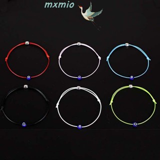 Mxmio สร้อยข้อมือแฟชั่น แฮนด์เมด รูปดวงตาปีศาจ สีฟ้า ปรับความยาวได้ เครื่องประดับ สําหรับผู้หญิง และผู้ชาย