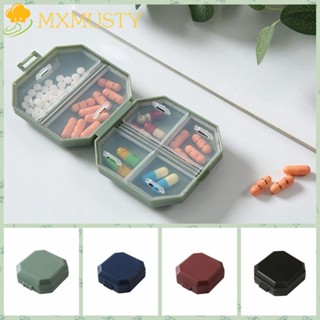 Mxmusty เคสยาพลาสติก 6 ช่อง กันชื้น แบบพกพา ขนาดเล็ก สําหรับเดินทาง