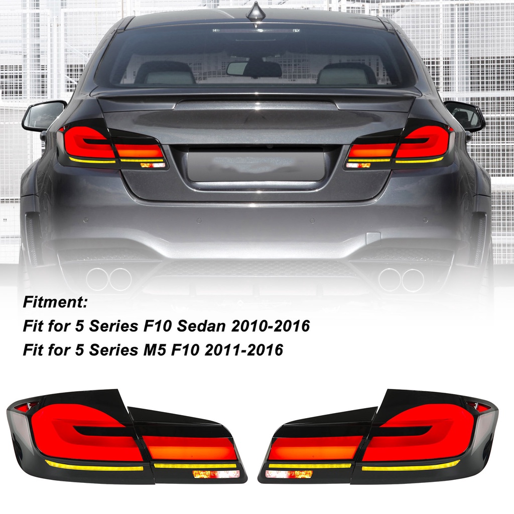 Newyork251 G30 LCI ดูไฟท้าย LED แบบไดนามิกไฟเลี้ยวด้านหลังสำหรับ 5 Series F10 ซีดาน M5 2010-2016