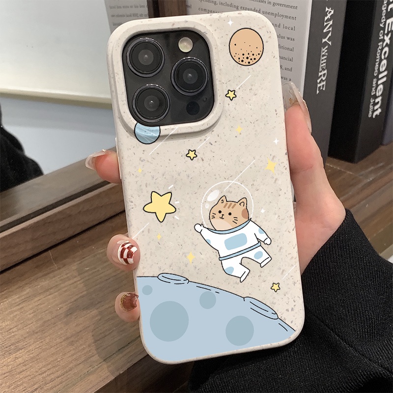 มีสินค้า INS ลูกแมวบินดูเดิล เคสโทรศัพท์ซิลิโคนอ่อนนุ่มกันกระแทกลม For iPhone 11 14 15 12 13 Pro Max 6 7 8 Plus XS Max