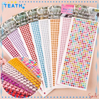 Teath สติกเกอร์พลอยเทียม 6 มม. สําหรับตกแต่งเล็บ DIY 504 ชิ้น