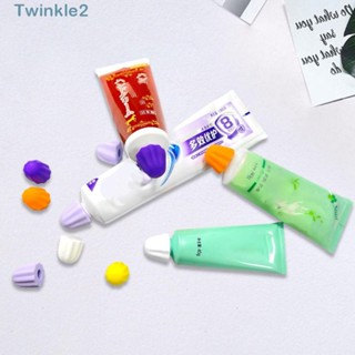 Twinkle 10 ชิ้น เครื่องบีบยาสีฟัน ซิลิโคน มินิ ยาสีฟัน ฝาปั๊ม แบบพกพา อุปกรณ์ห้องน้ํา ปั๊มยาสีฟัน เด็ก ผู้ใหญ่