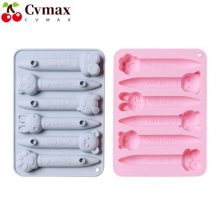 Cvmax แม่พิมพ์ซิลิโคน รูปสัตว์น่ารัก สีชมพู สําหรับทําเครยอนขี้ผึ้ง