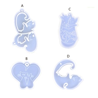 แม่พิมพ์ซิลิโคนเรซิ่น อีพ็อกซี่ รูปแมว สําหรับทําเครื่องประดับ ต่างหู