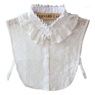 San* ผู้หญิง สีพื้น ลูกไม้ ที่ถอดออกได้ ปกเสื้อ โชคเกอร์ สร้อยคอ เสื้อเชิ้ต คอปกปลอม