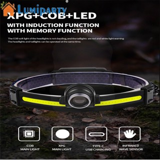 Lumiparty Xpg Cob Led ไฟฉายคาดศีรษะ แบบซูมได้ ชาร์จ Usb สําหรับกลางแจ้ง