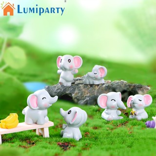 Lumiparty ช้างปลอมเรซิ่น เครื่องประดับ สําหรับตกแต่งโต๊ะ Diy