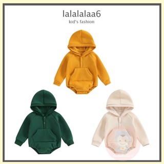 Laa6 เสื้อกันหนาว แขนยาว มีฮู้ด สีพื้น สําหรับเด็กทารก