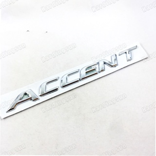 1 x ABS Chrome ACCENT โลโก้รถอัตโนมัติฝากระโปรงตราสัญลักษณ์สติกเกอร์รูปลอกเปลี่ยนสําหรับ HYUNDAI