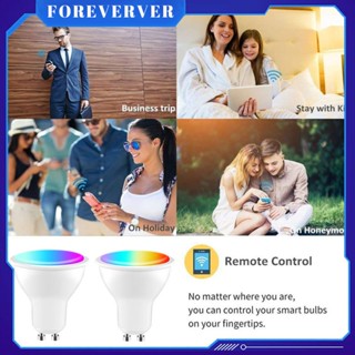 Tuya WiFi สมาร์ท Gu10 หลอดไฟ Spotlight RGB + CCT 100-240 V 4 W หรี่แสงได้หลอดไฟ LED ควบคุมเสียงทำงานร่วมกับ Alexa Google Home Yandex Alice Fore