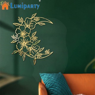 Lumiparty สติกเกอร์กระจก ลายดวงจันทร์ ดอกไม้ 3d มีกาวในตัว สําหรับติดตกแต่งผนังบ้าน ห้องนั่งเล่น ห้องนอน