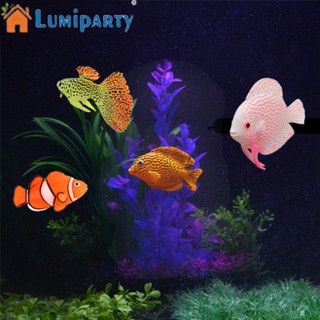 Lumiparty ปลาปลอมเรืองแสง พร้อมจุกสุญญากาศ สําหรับตกแต่งตู้ปลา