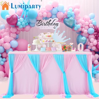 Lumiparty ผ้าปูโต๊ะ สีชมพู สีฟ้า 2 สี สําหรับตกแต่งปาร์ตี้วันเกิด งานแต่งงาน