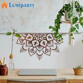 Lumiparty สติกเกอร์ติดผนัง ลายดอกบัว สไตล์โบโฮ แมนดาลา ลอกออกได้ สําหรับตกแต่งบ้าน ห้องนั่งเล่น ห้องนอน ทีวี