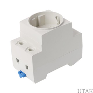 Utake ซ็อกเก็ตเมาท์ราง DIN AC 16A 250V เชื่อมต่อ AC ประเภท EU 35 มม.