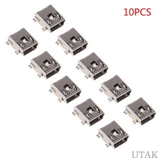 Utake ซ็อกเก็ตเชื่อมต่อ USB Type B 5 Pin ตัวเมีย สําหรับชาร์จโทรศัพท์มือถือ 10 ชิ้น