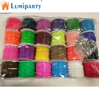 Lumiparty ชุดสายเชือกผูก 20 เมตร หลากสี สําหรับทําเครื่องประดับ สร้อยข้อมือ สร้อยคอ พวงกุญแจ Diy 24 ชิ้น