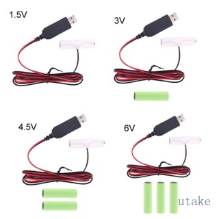 Utakee 1 5-6V AA Dummy-Battery สายไฟ พร้อมอะแดปเตอร์ C-Type สําหรับวิทยุ ไฟ LED ของเล่น