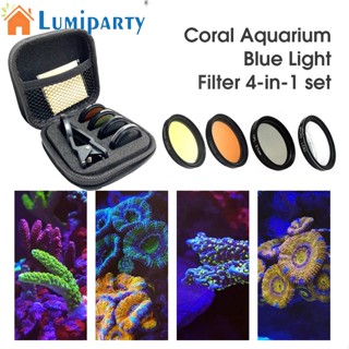 Lumiparty 4 In 1 ฟิลเตอร์เลนส์กล้องโทรศัพท์ สีส้ม สีเหลือง สําหรับตู้ปลา พิพิธภัณฑ์สัตว์น้ํา การถ่ายภาพปะการัง