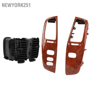 Newyork251 แดชบอร์ด Air Vent ไม้ GRAIN Dash ซ้ายขวา Outlet ชุดกรอบสำหรับ Land Cruiser FJ100 1998-2007