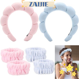 Zaijie24 ที่คาดผมฟองน้ํา สปา ที่คาดผม สีพื้น สําหรับเด็กผู้หญิง สําหรับล้างหน้า บิดผม ที่คาดผมแต่งหน้า ที่คาดผมถัก กันลื่น