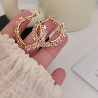 S925 Silver Needle full of Diamond Flower earrings simple 100-set earrings Internet Celebrity Fashion temperament New Korean personality earrings