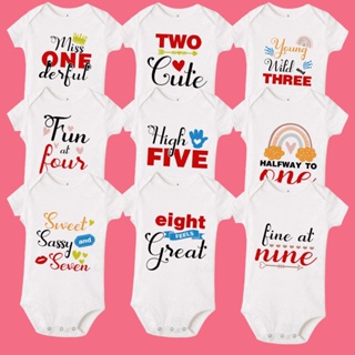 ชุดจั๊มสูทรอมเปอร์ แขนสั้น ลาย Onesies น่ารัก สําหรับเด็กทารกแรกเกิด อายุ 1-12 เดือน