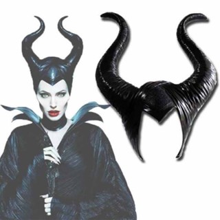 Maleficent Horns Head Mask Halloween Hat Evil Devil Costume Witch Cosplay Black