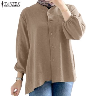 Zanzea เสื้อลําลอง คอวี สีพื้น สําหรับสตรีชาวมุสลิม