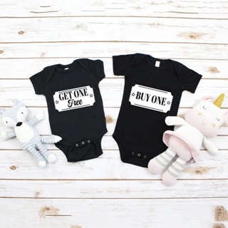 ชุดจั๊มสูทรอมเปอร์ แขนสั้น พิมพ์ลาย Twins Onesies แฟชั่นฤดูร้อน สําหรับเด็กผู้ชาย และเด็กผู้หญิง