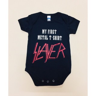 Slayer BAND MY FIRST METAL เสื้อยืดเด็กทารก เสื้อผ้าเด็ก ชุดรอมเปอร์ ชุดจัมพ์สูท วันพีช สําหรับเด็ก