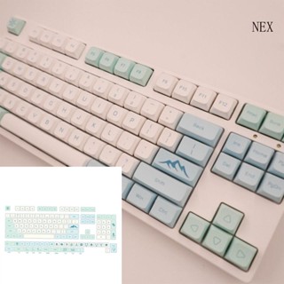 Nex ปุ่มกดคีย์บอร์ด 137 คีย์ PBT XDA Profile DYE-SUB สําหรับ Cherry MX Switch Mechanical Keyboard Glacier