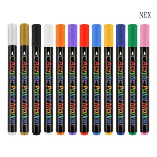 Nex ปากกามาร์กเกอร์อะคริลิค แห้งเร็ว 12 สี สําหรับวาดภาพกราฟฟิติ DIY