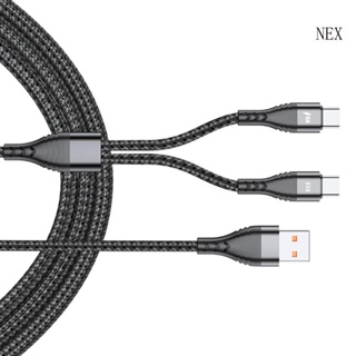 Nex 2 in 1 สายชาร์จ USB เป็น 2 Dual Type C สําหรับโทรศัพท์มือถือ แท็บเล็ต